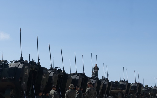 U.S. Marines with 1st MARDIV conduct amphibious combat vehicle surf transit training
