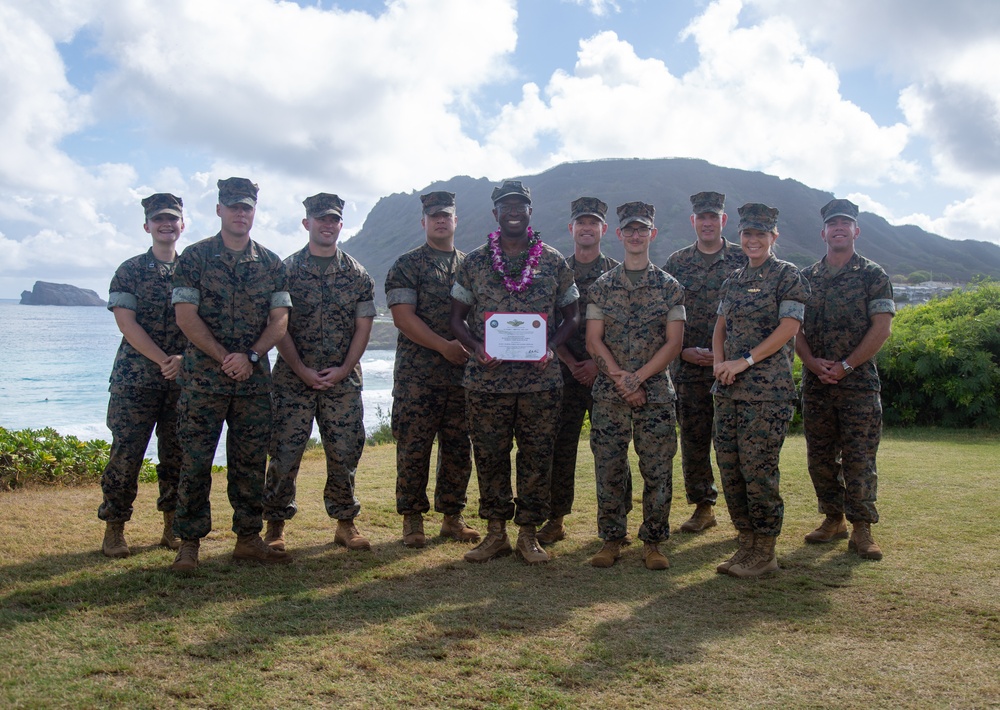 U.S. Navy Lt. Mark Bristol  Fleet Marine Force (FMF) pinning ceremony