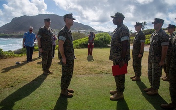 U.S. Navy Lt. Mark Bristol  Fleet Marine Force (FMF) pinning ceremony