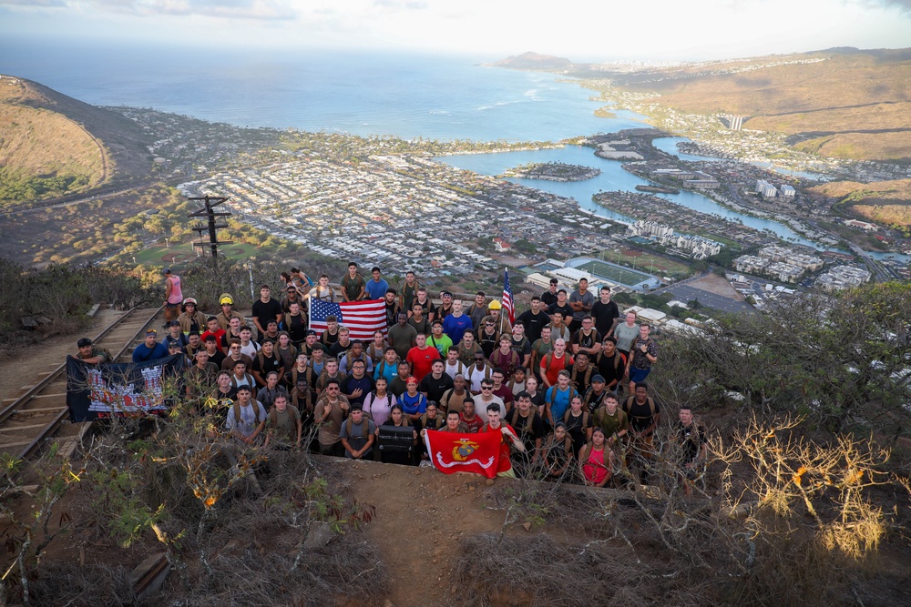 MAG-24 NCOs hike Koko Crater Trail for 9/11 Memorial