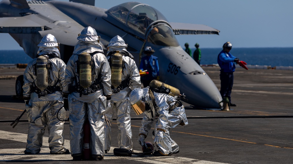 USS Theodore Roosevelt Crash and Salvage Drill
