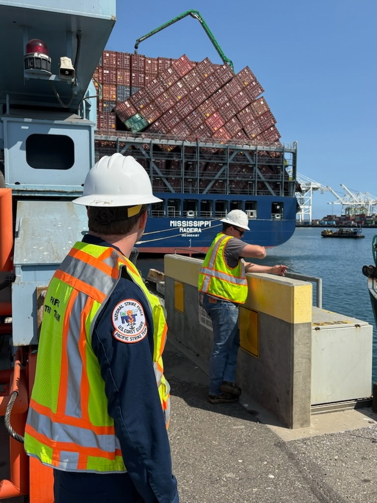 Unified Command continues the response effort, recovery of the fallen containers at the Port of Long Beach