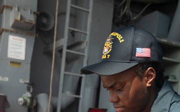 USS Tripoli Sailors Preform Maintenance