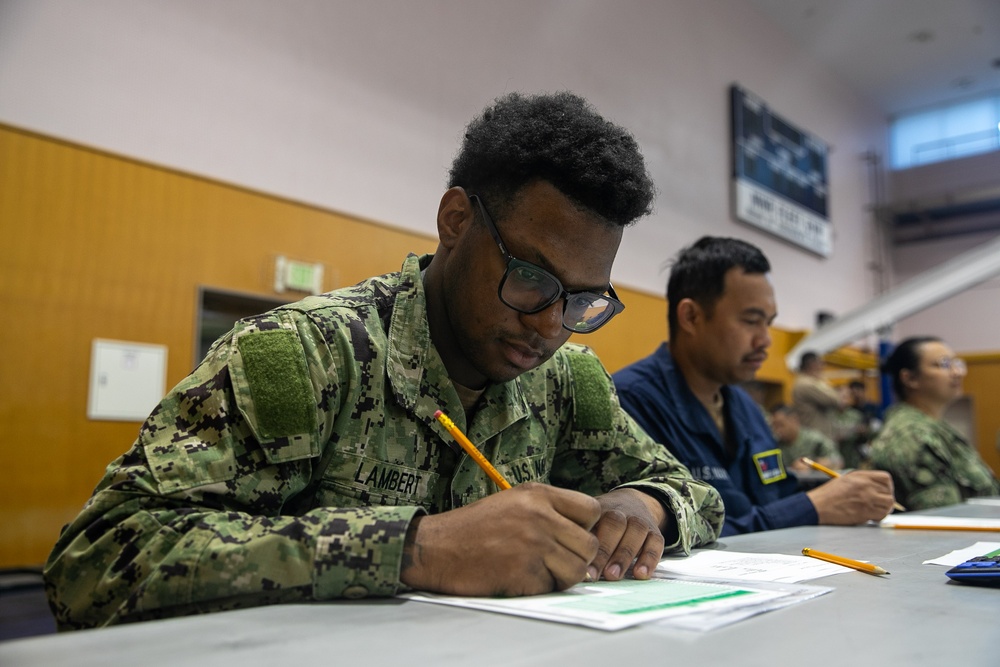 George Washington Sailors Take the Navy-wide Advancement Exam