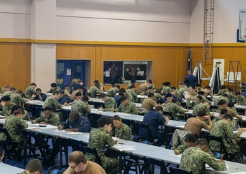 George Washington Sailors Take the Navy-wide Advancement Exam