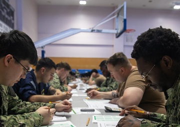 George Washington Sailors Take the Navy-wide Advancement Exam