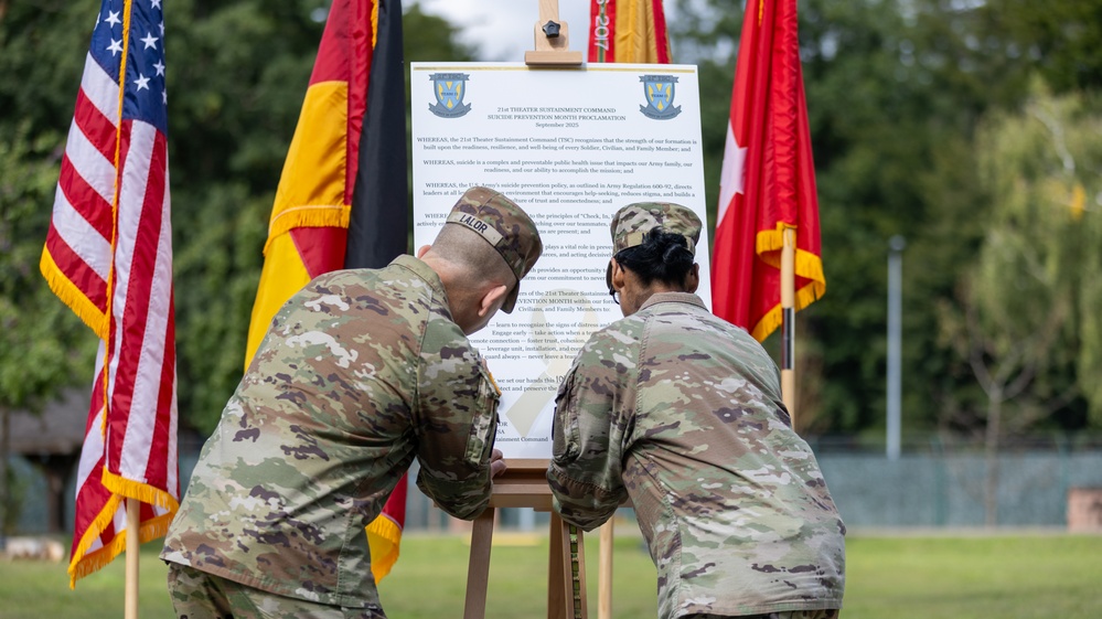 21st TSC Leaders Sign Proclamation to Strengthen Suicide Prevention