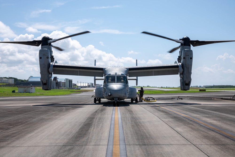 MV-22B Ospreys depart JMSDF Kanoya, transport 3rd Recon Bn. Marines in preparation for Resolute Dragon 25