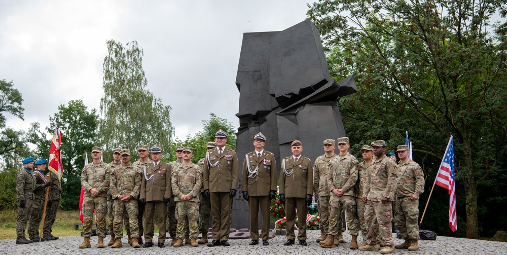 Polish commanders and Task Force Iron Soldiers at Polish 9/11 memorial monument