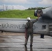 U.S. Marine helicopters conduct flight operations