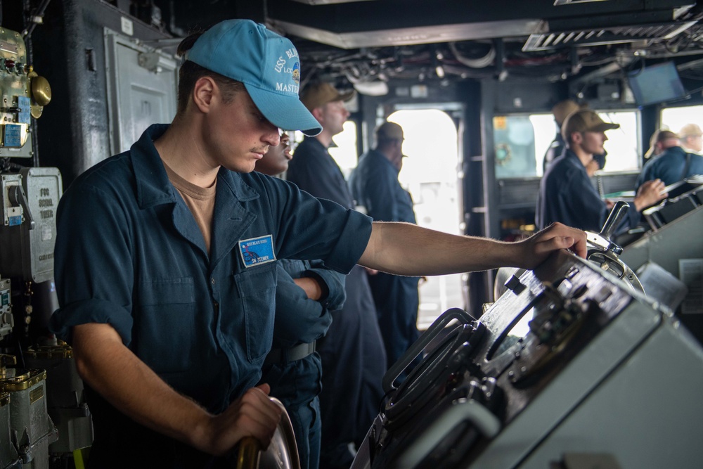 USS Blue Ridge LCC 19 departs Yokosuka, Japan