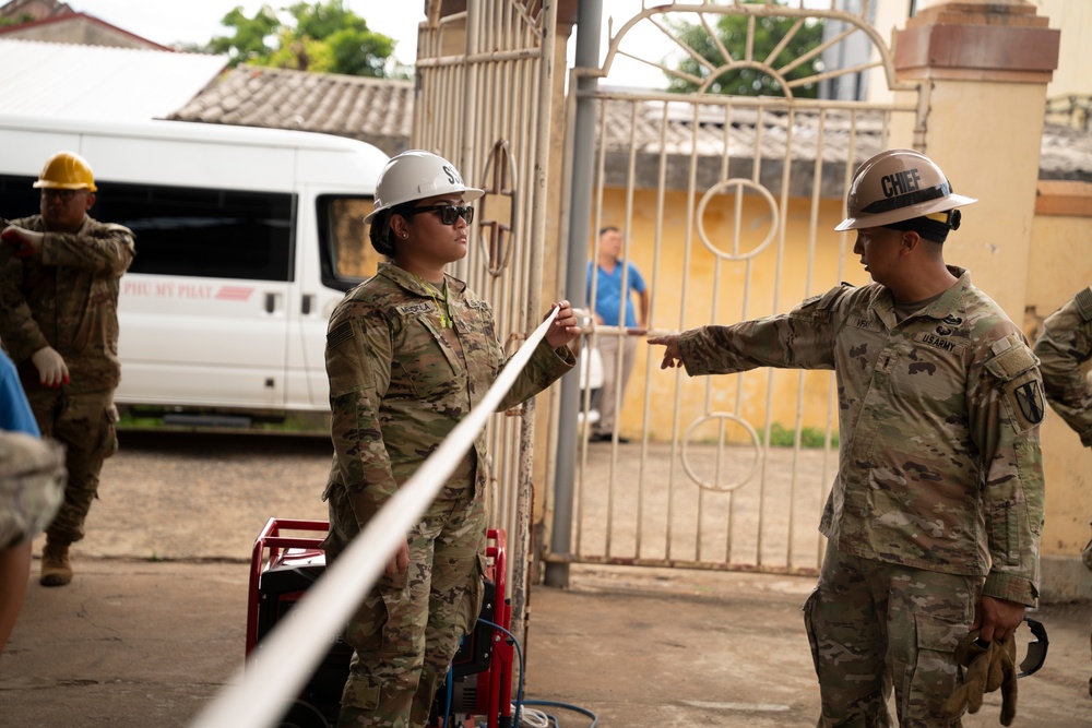 Pacific Friendship 2025: 9th Mission Support Command Engineers build good will, roof at clinic in Vietnam