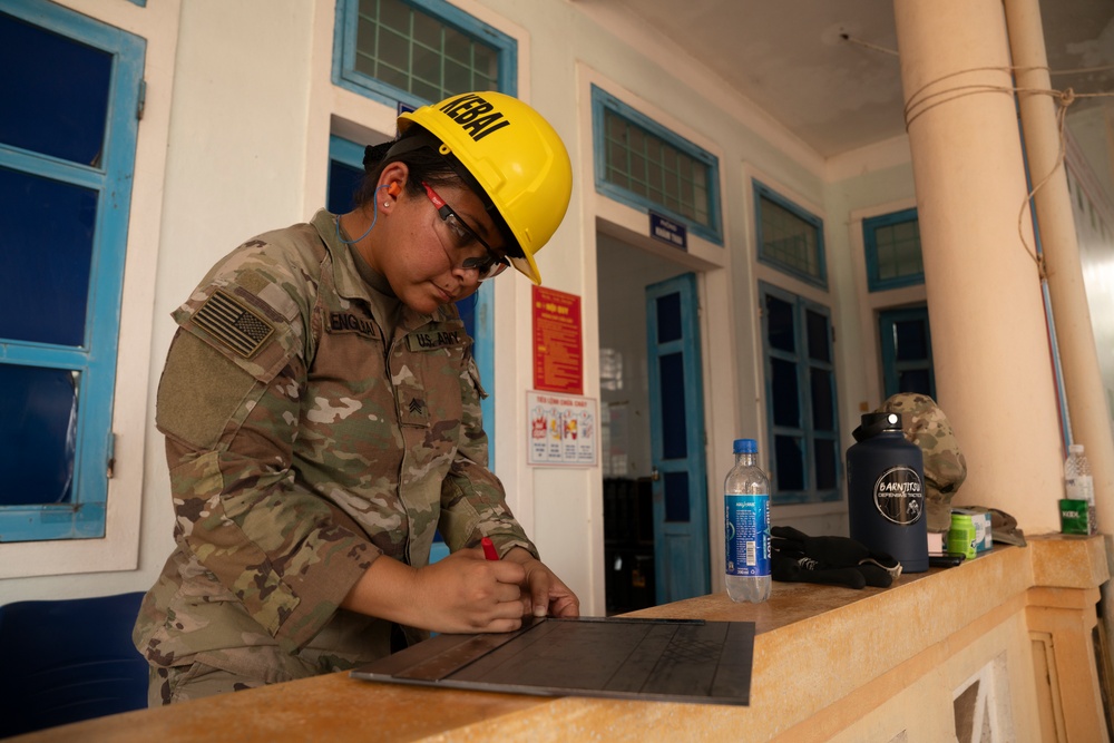 Pacific Friendship 2025: 9th Mission Support Command Engineers build good will, roof at clinic in Vietnam