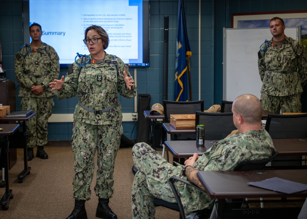 USS Harvey C. Barnum Jr. (DDG 124) Chief Petty Officer Selects visit the Center for Service Support