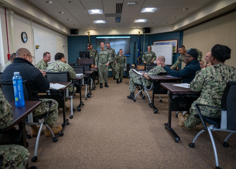 USS Harvey C. Barnum Jr. (DDG 124) Chief Petty Officer Selects visit the Center for Service Support