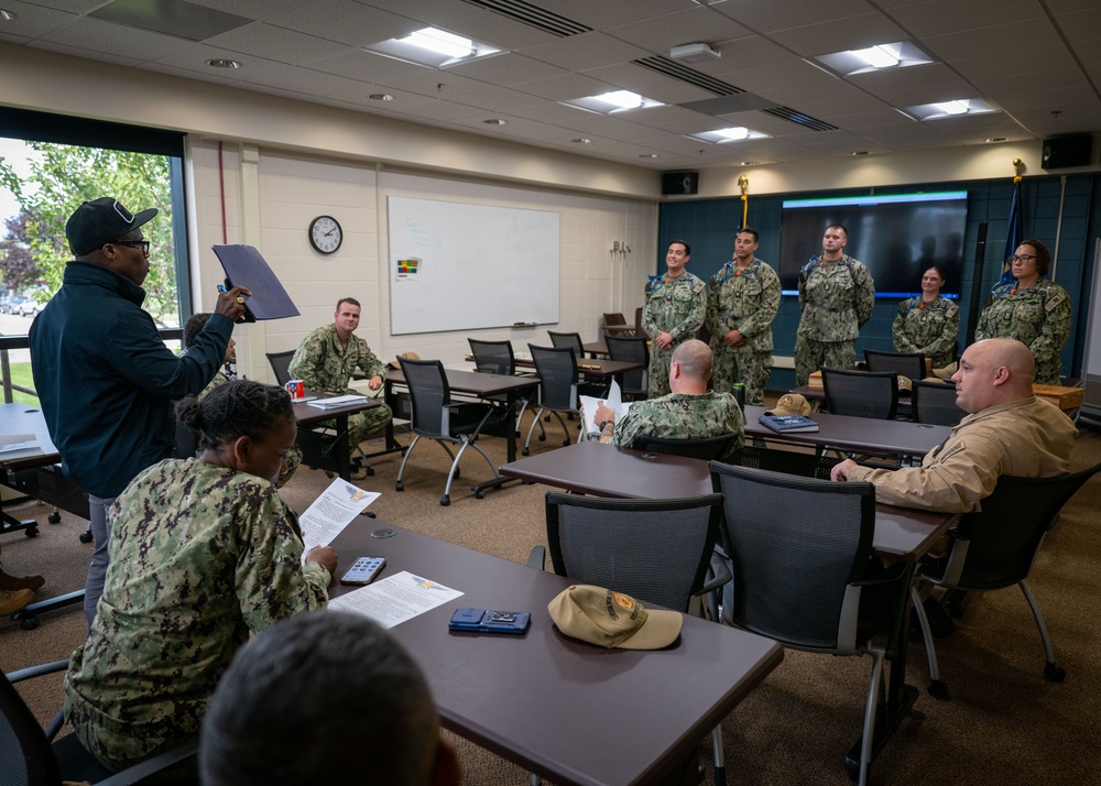 USS Harvey C. Barnum Jr. (DDG 124) Chief Petty Officer Selects visit the Center for Service Support