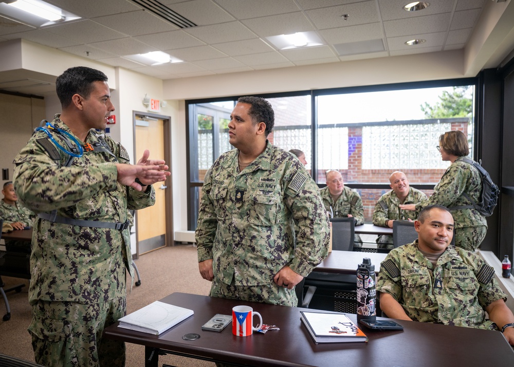USS Harvey C. Barnum Jr. (DDG 124) Chief Petty Officer Selects visit the Center for Service Support