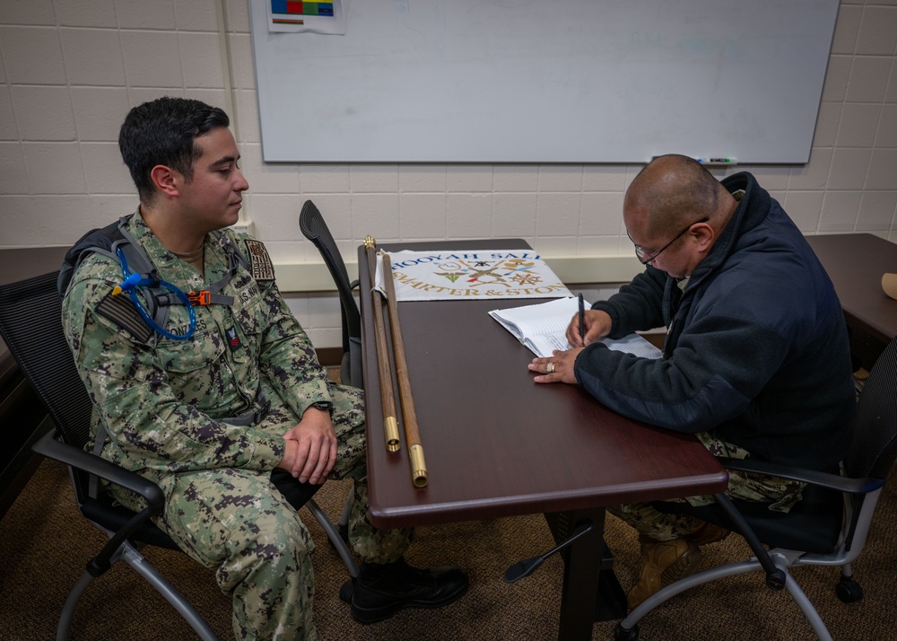 USS Harvey C. Barnum Jr. (DDG 124) Chief Petty Officer Selects visit the Center for Service Support