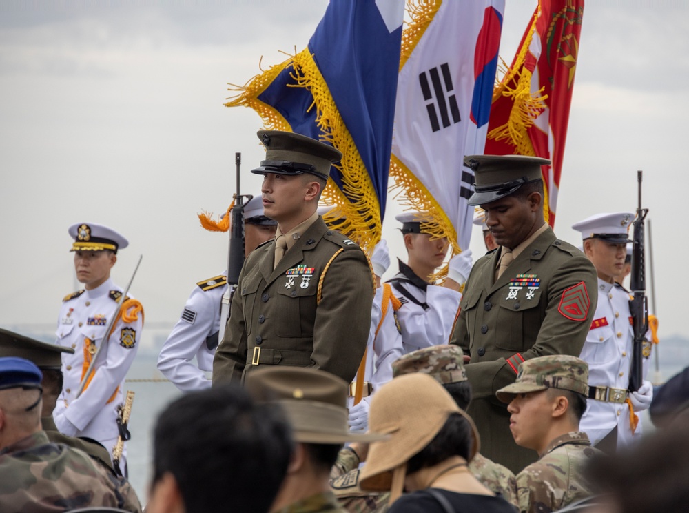 MARFORK Marines participate in at-sea cruise honoring 75th Anniversary of the Incheon Landing