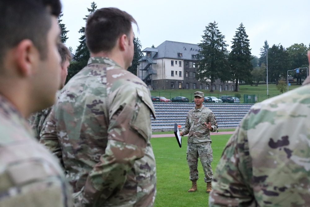 Army Capt. Sanchez Briefs Fitness Challenge