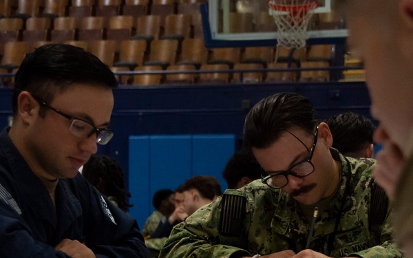 USS Ronald Reagan Sailors Take E-5 Exam