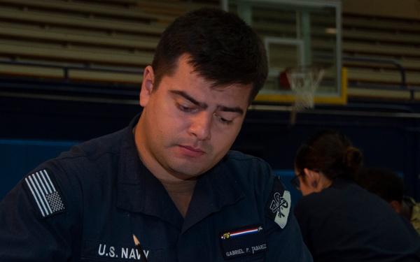 USS Ronald Reagan Sailors Take E-5 Exam