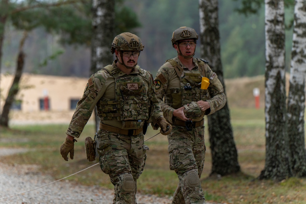 Portuguese Army Soldiers and U.S. Air Force Airmen Conduct EOD Training Operations Force During Engineer Thunder 2025