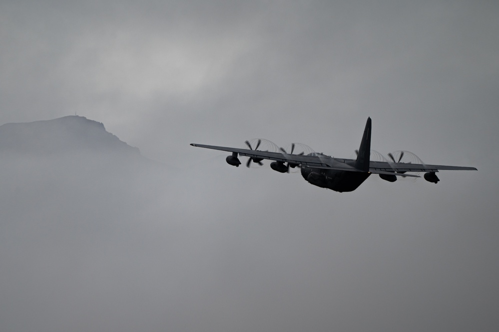 An Alaska Air National Guard HC-130J Combat King II Conducts Training Mission with Guardian Angels