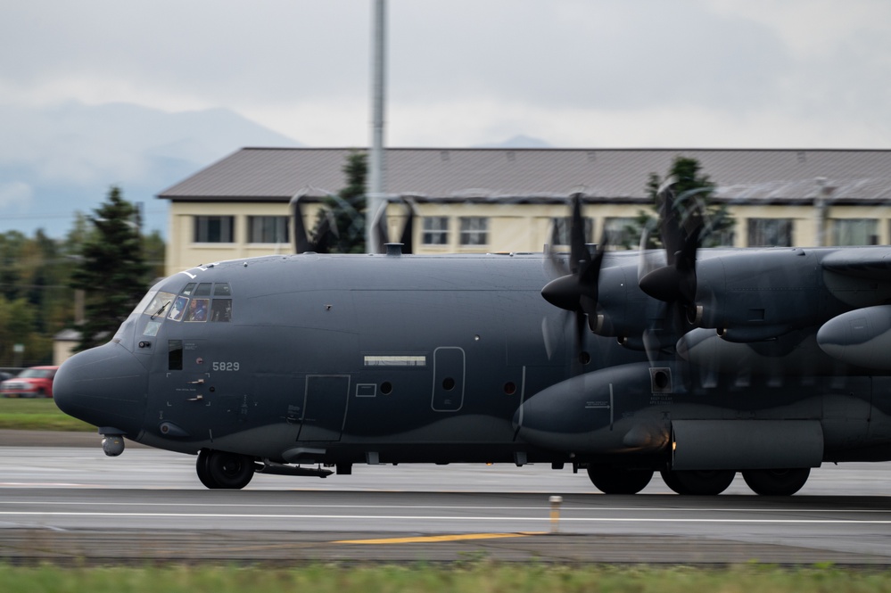 An Alaska Air National Guard HC-130J Combat King II Conducts Training Mission