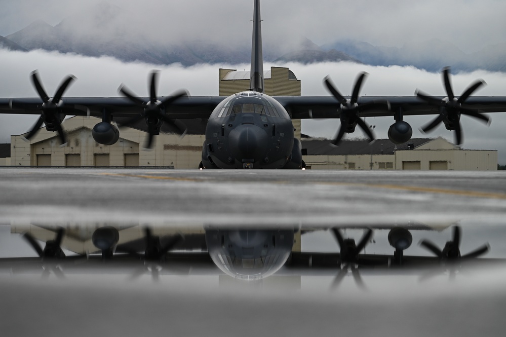 An Alaska Air National Guard HC-130J Combat King II Conducts Training Mission with Guardian Angels