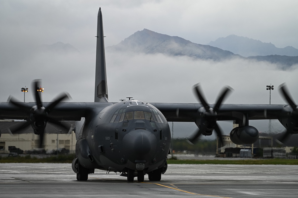 An Alaska Air National Guard HC-130J Combat King II Conducts Training Mission with Guardian Angels