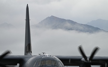 An Alaska Air National Guard HC-130J Combat King II Conducts Training Mission with Guardian Angels