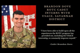 ROTC Cadet Brandon Dove completes USACE internship