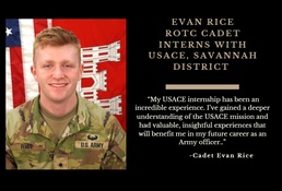 ROTC Cadet Evan Rice completes USACE internship