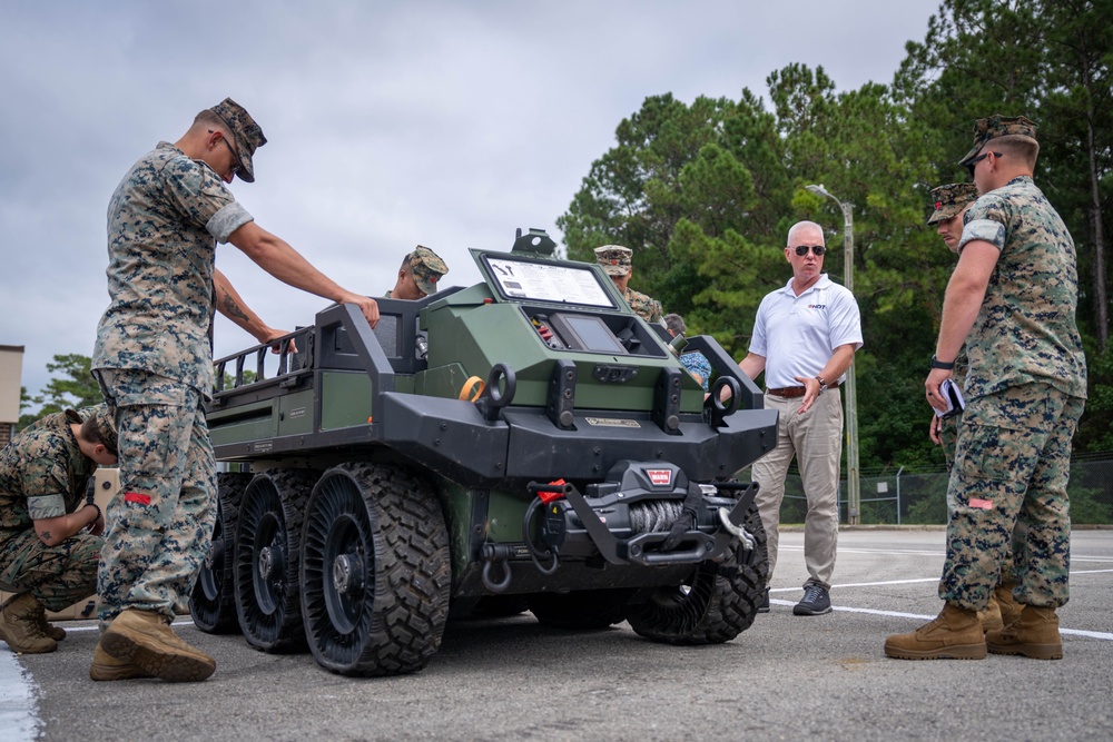 2nd MLG Welcomes the THeMIS and Hunter WOLF unmanned ground vehicles