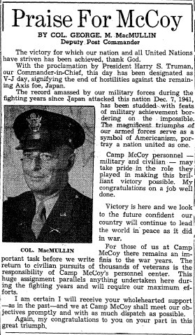 This Month in Fort McCoy History — September