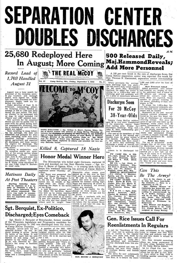 This Month in Fort McCoy History — September