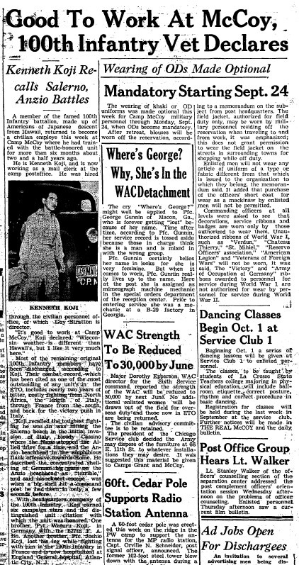 This Month in Fort McCoy History — September