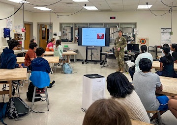 Army biochemist inspires students, promotes military opportunities