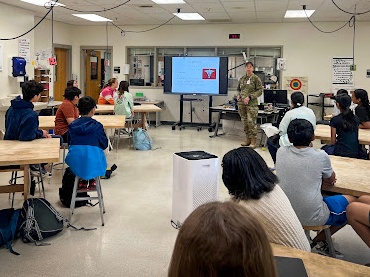 Army biochemist inspires students, promotes military opportunities