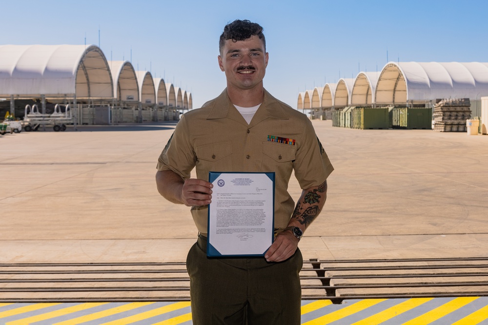 Sgt. Sowada Honored with PMA-201 Precision Striker Award at MCAS Miramar