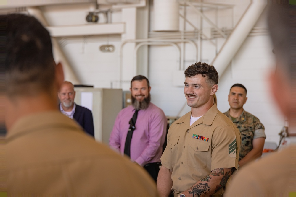 Sgt. Sowada Honored with PMA-201 Precision Striker Award at MCAS Miramar