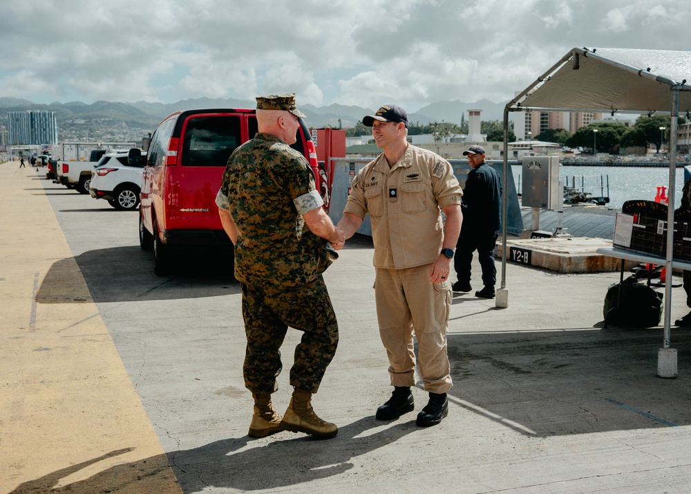 Judge Advocate General of the Navy Major General David Bligh and Staff visit USS Toledo (SSN 769)