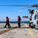Sailors complete an MH-60R Seahawk pre-flight safety check during the Northern Coasts 2025