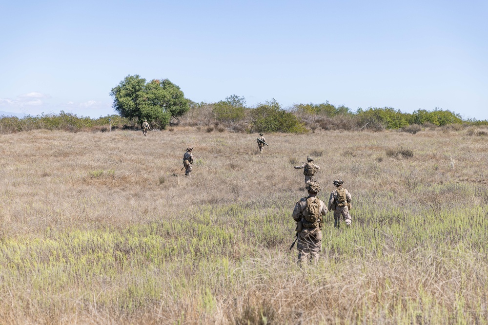 U.S. Marines with 2nd Bn., 4th Marines conduct patrol exercise
