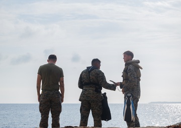 U.S. Marines conduct a beach landing site survey as part of Resolute Dragon 25
