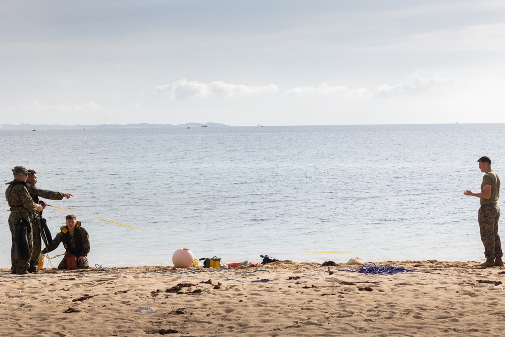 U.S. Marines conduct a beach landing site survey as part of Resolute Dragon 25