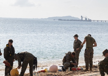 Marines conduct a beach landing site survey as part of Resolute Dragon 25
