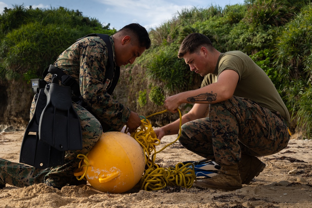 U.S. Marines conduct a beach landing site survey as part of Resolute Dragon 25