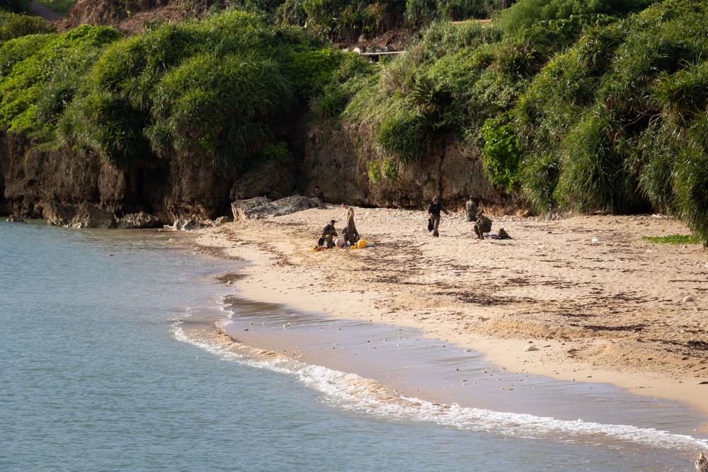 U.S. Marines conduct a beach landing site survey as part of Resolute Dragon 25